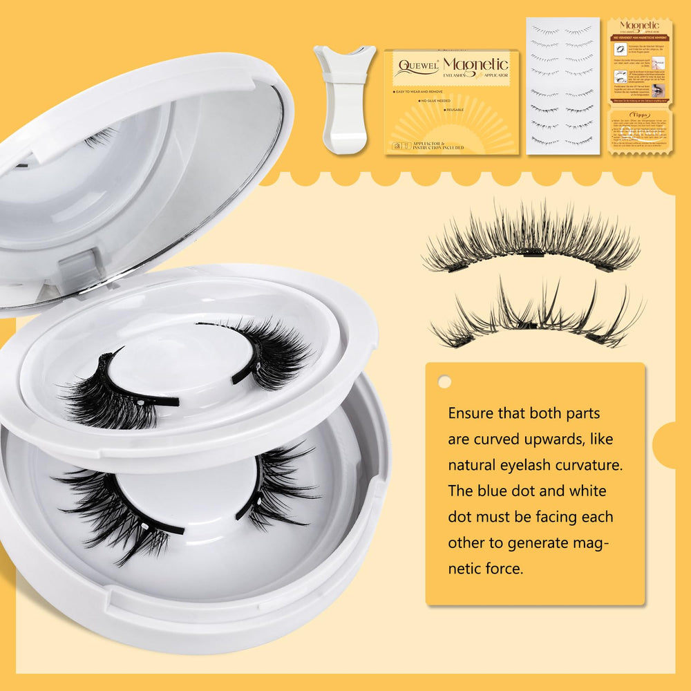 QUEWEL beginner-friendly magnetic lashes with simple wear steps