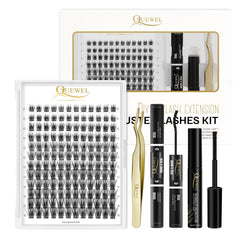 QUEWEL DIY eyelash kit with 144 lash clusters for versatile looks