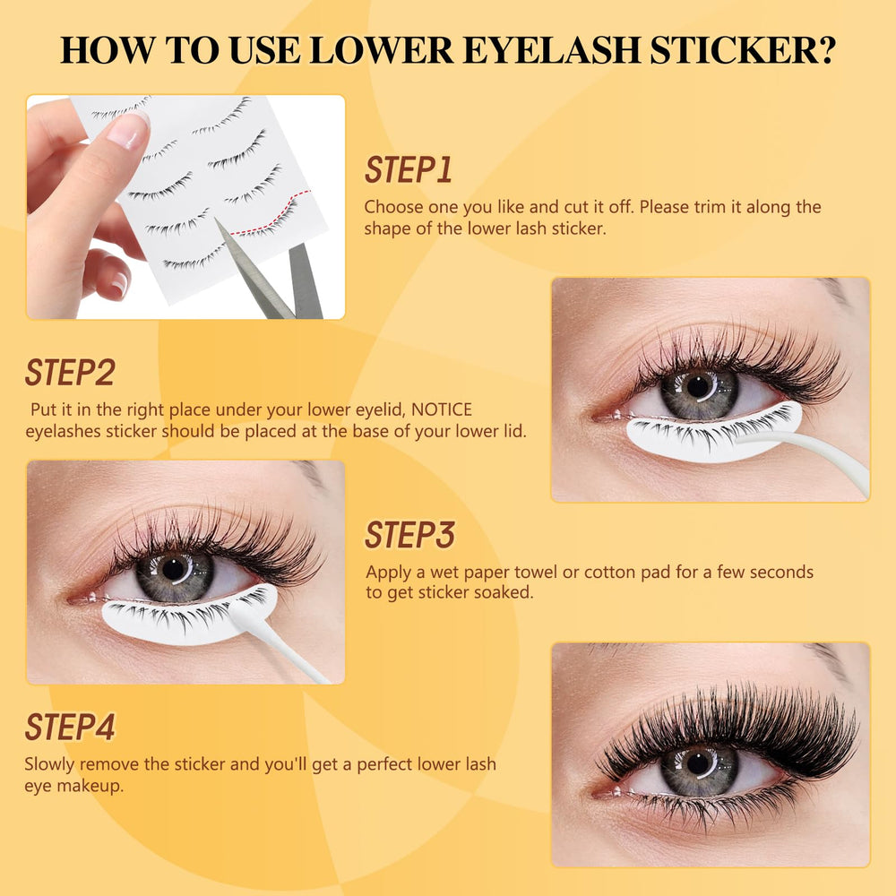 QUEWEL instruction sheet guides simple steps for magnetic lash wear.