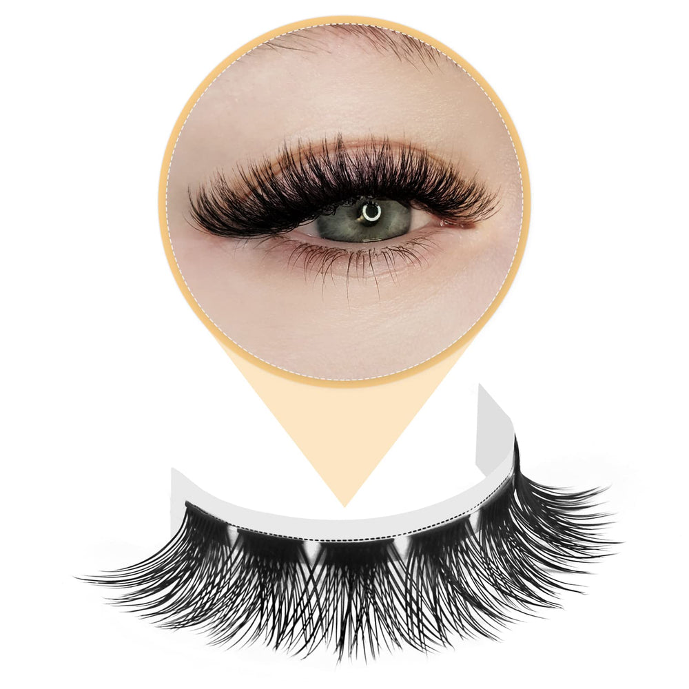 QUEWEL lash clusters 8-16mm mixed tray close-up for versatile DIY looks