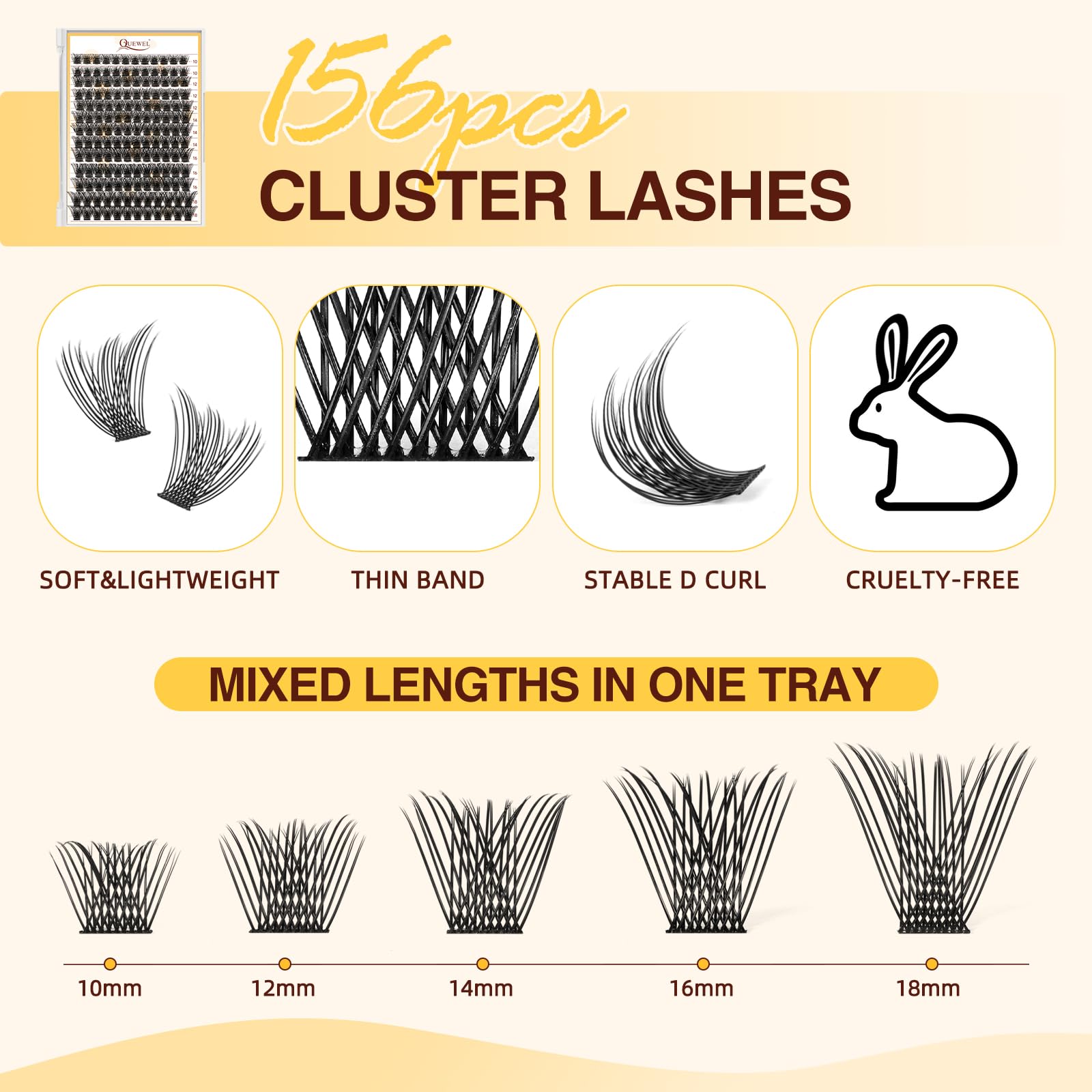 QUEWEL lash extension applicator designed for clean grafting.
