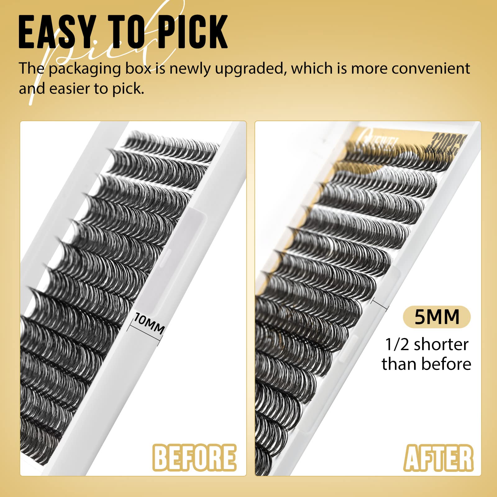 QUEWEL lash clusters D curl 40D for natural volume