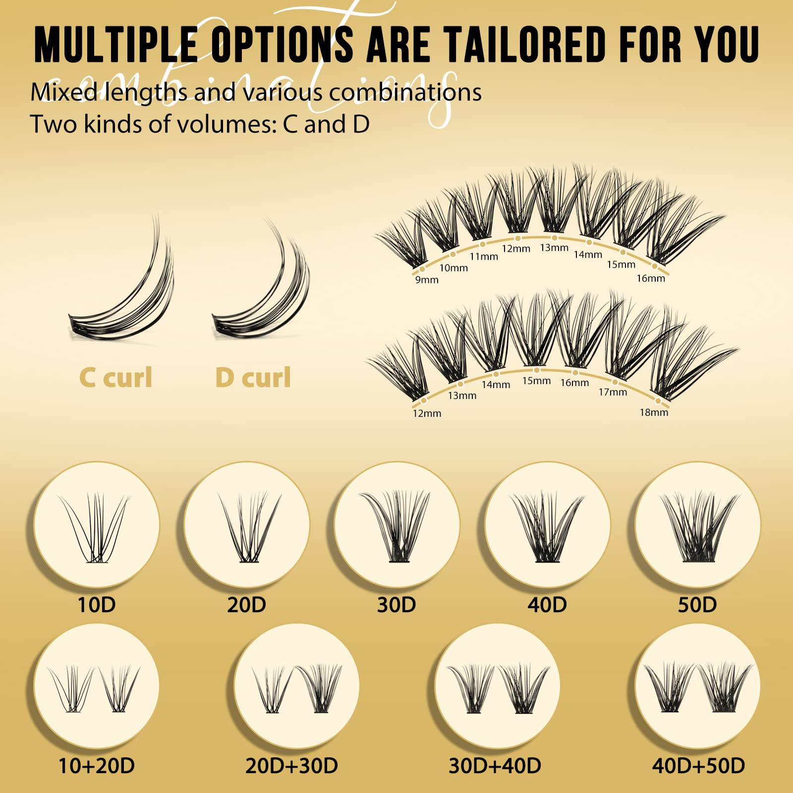 QUEWEL lash clusters easy removal design for clean handling