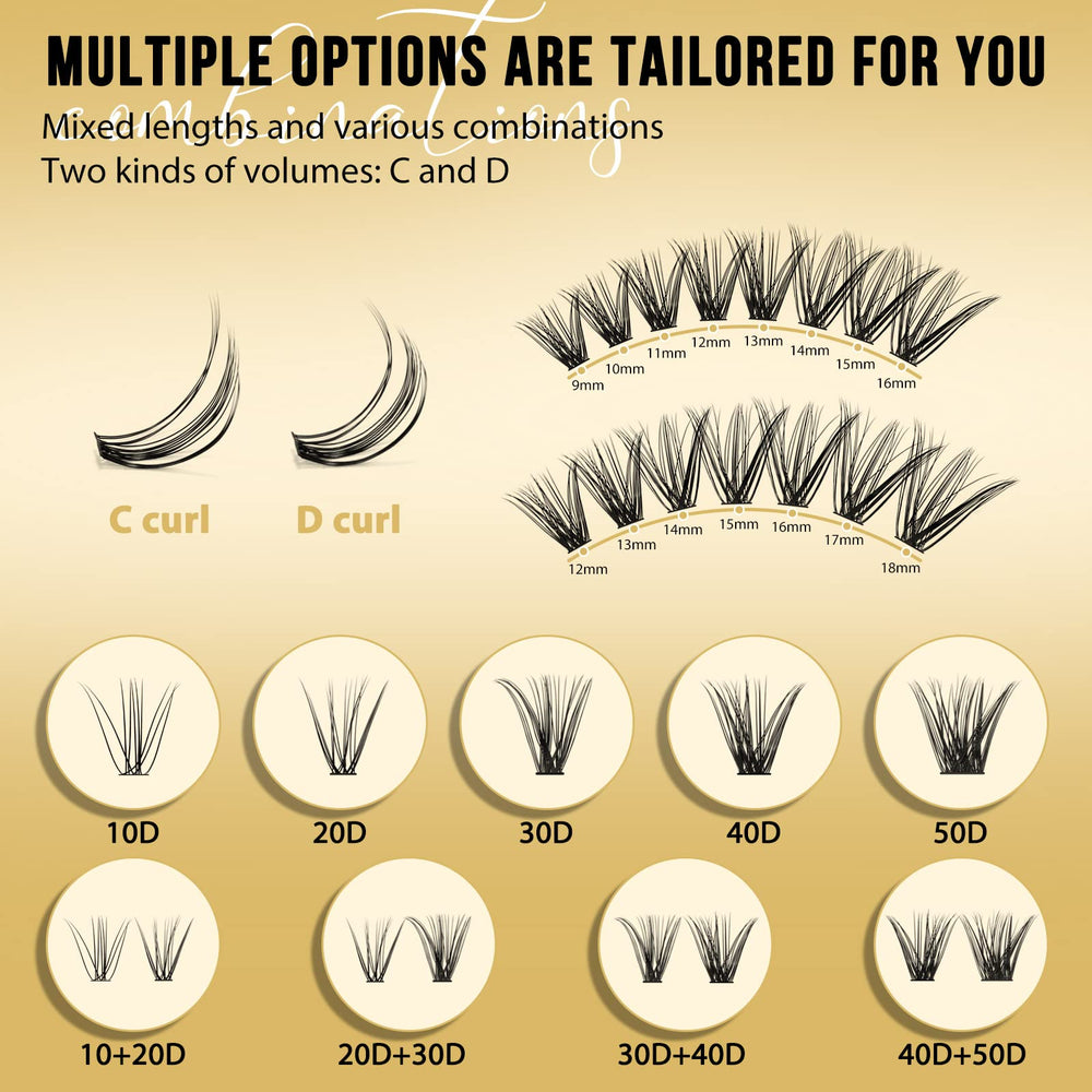 QUEWEL lash clusters easy removal design for clean handling