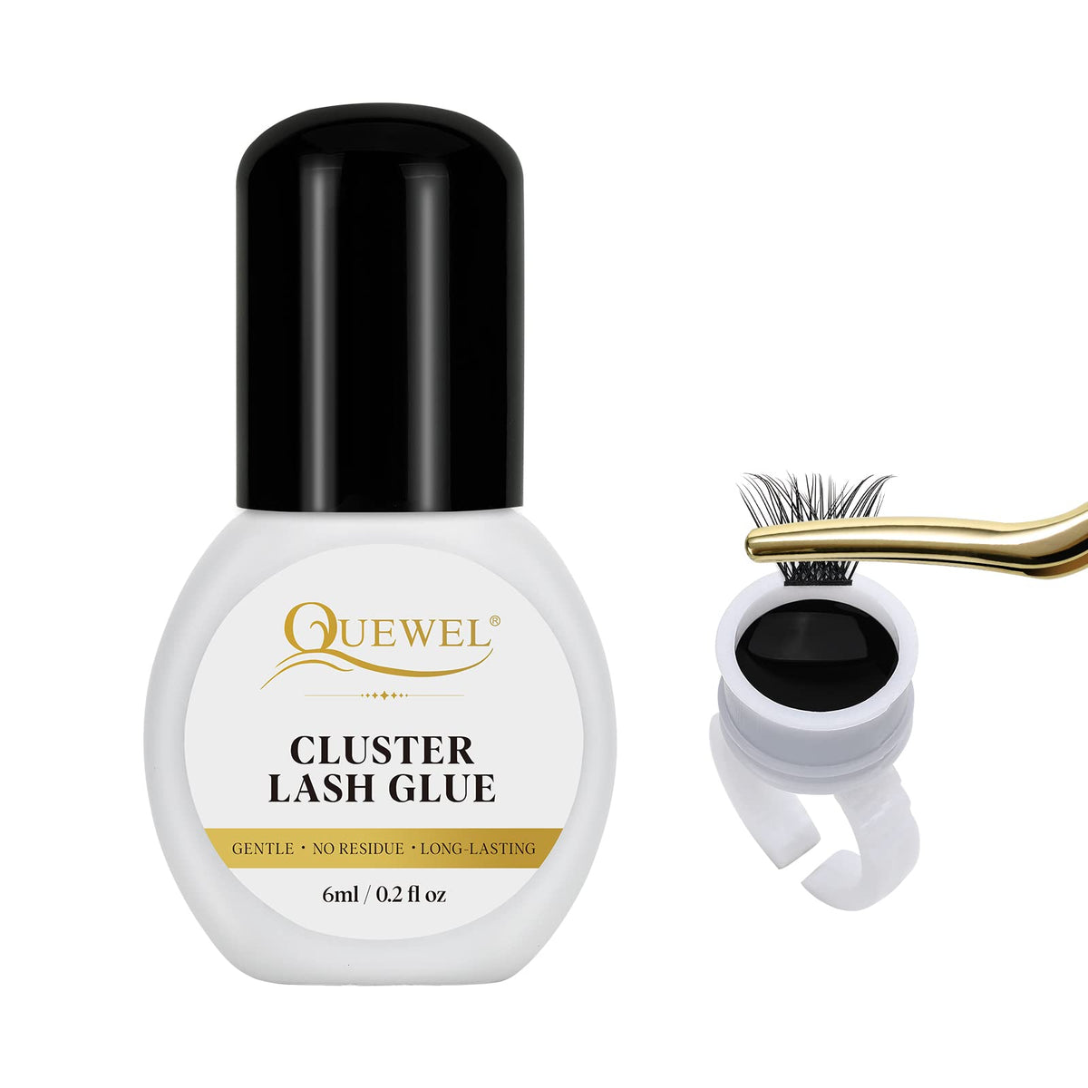 QUEWEL Lash Clusters Glue 6ml bottle ready for precise DIY extensions