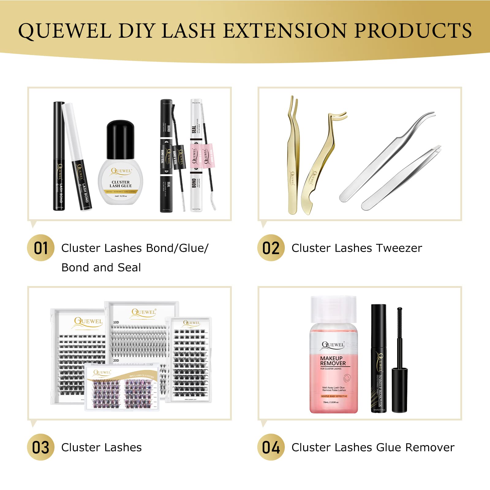 QUEWEL professional-friendly, beginner-safe glue for DIY lash days