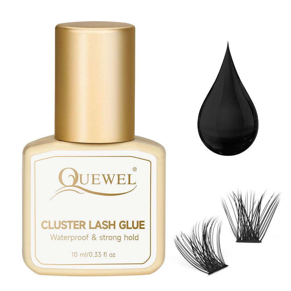 QUEWEL lash clusters glue bottle with large capacity for DIY extensions.