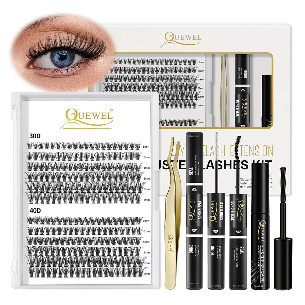 QUEWEL lash clusters kit 240pcs for versatile at-home lash styling