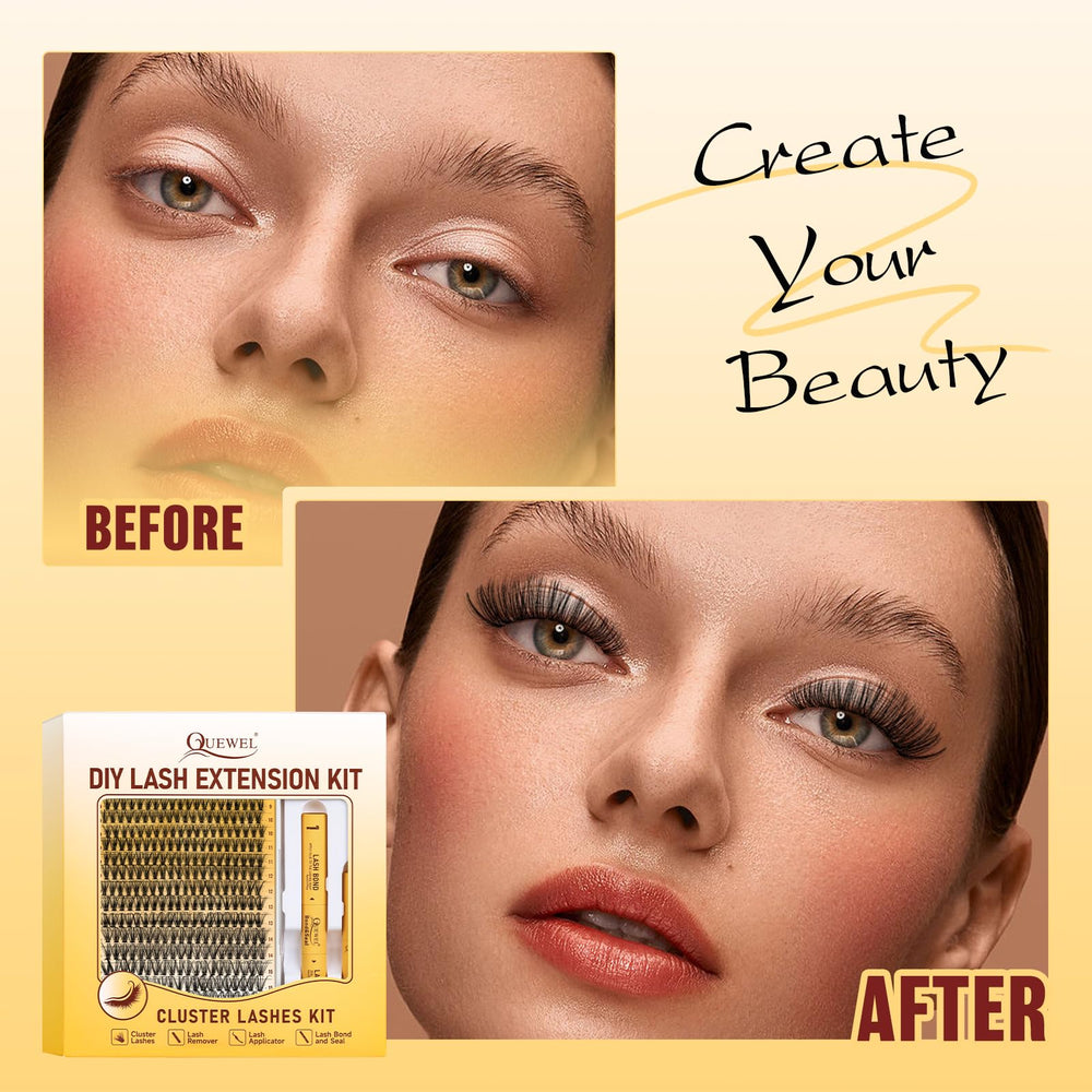 QUEWEL Lash Clusters Kit provides beginner-friendly DIY tools.
