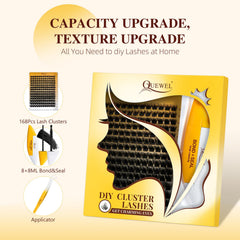 QUEWEL lash clusters kit with mixed lengths for versatile looks