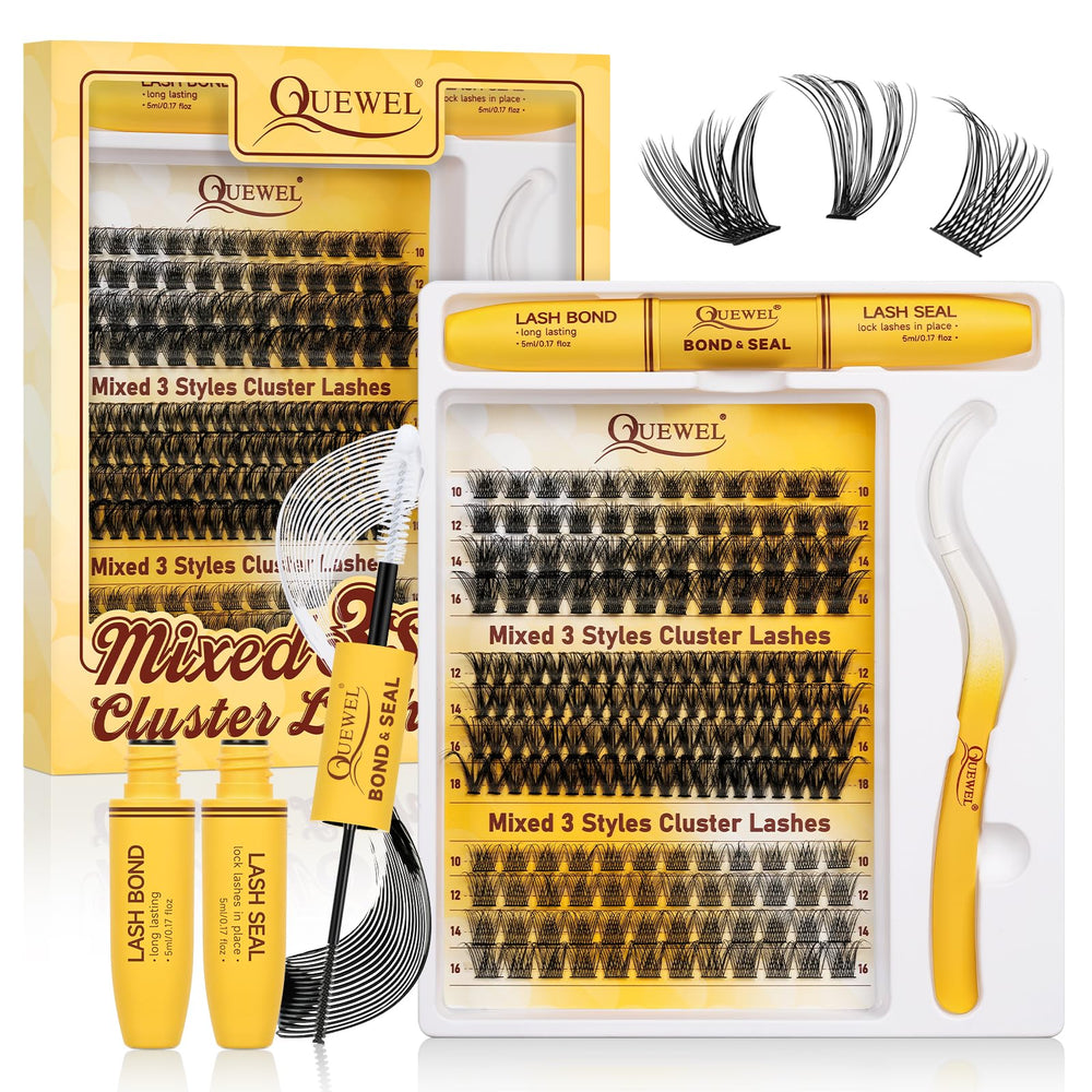 QUEWEL Lash Clusters Kit offers three styles for customizable eye looks.