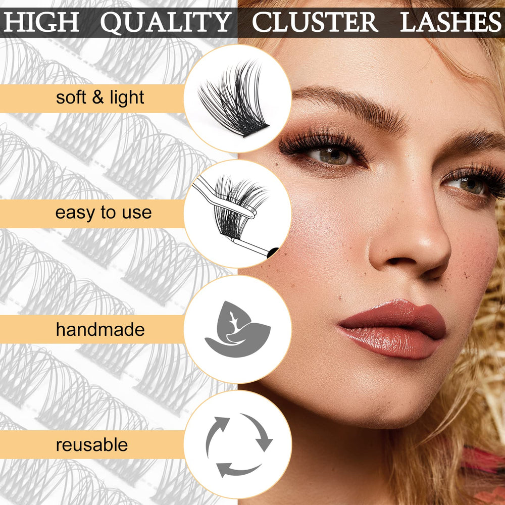 QUEWEL lash clusters matte black finish blends with natural lashes