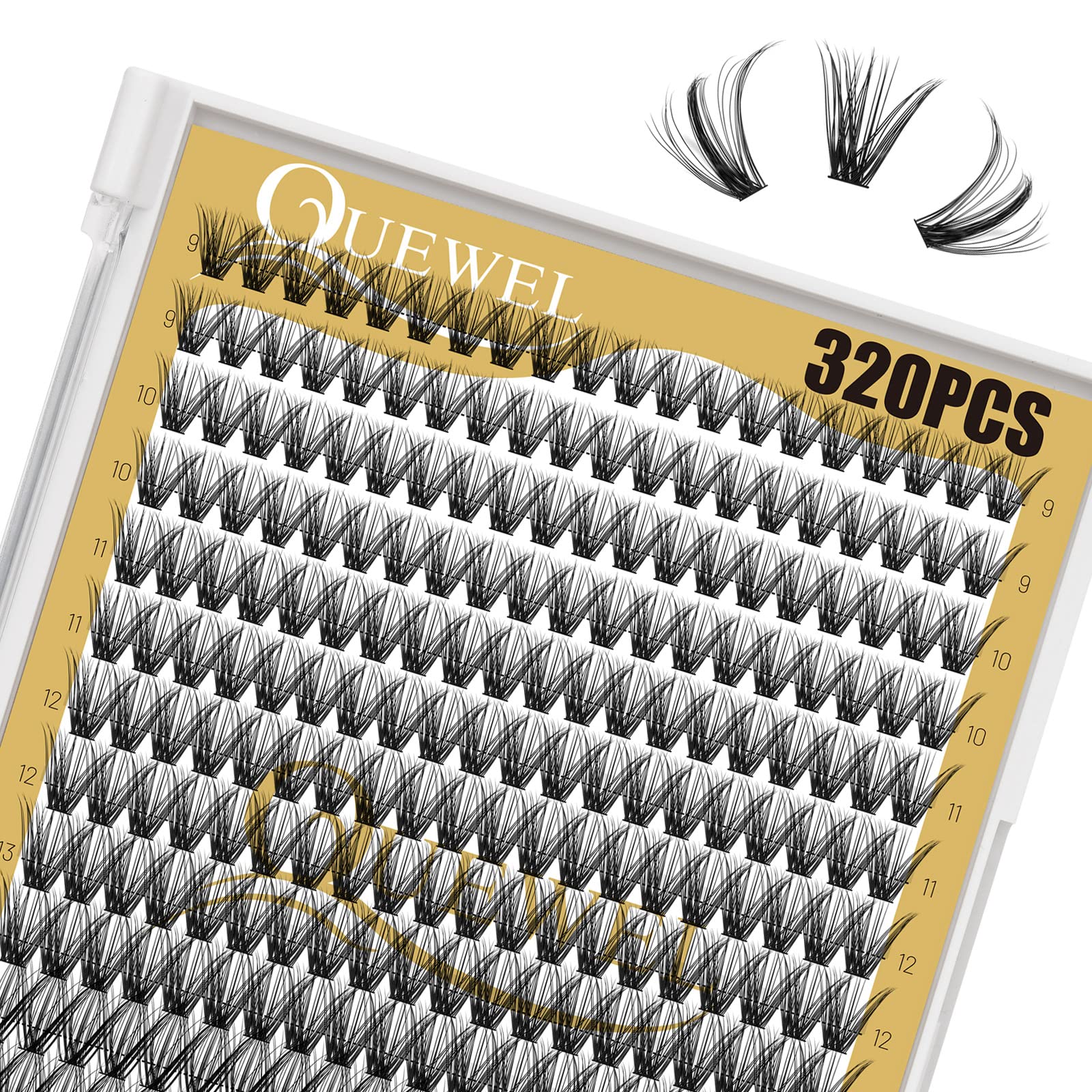 QUEWEL lash clusters mix 9-16mm for versatile looks