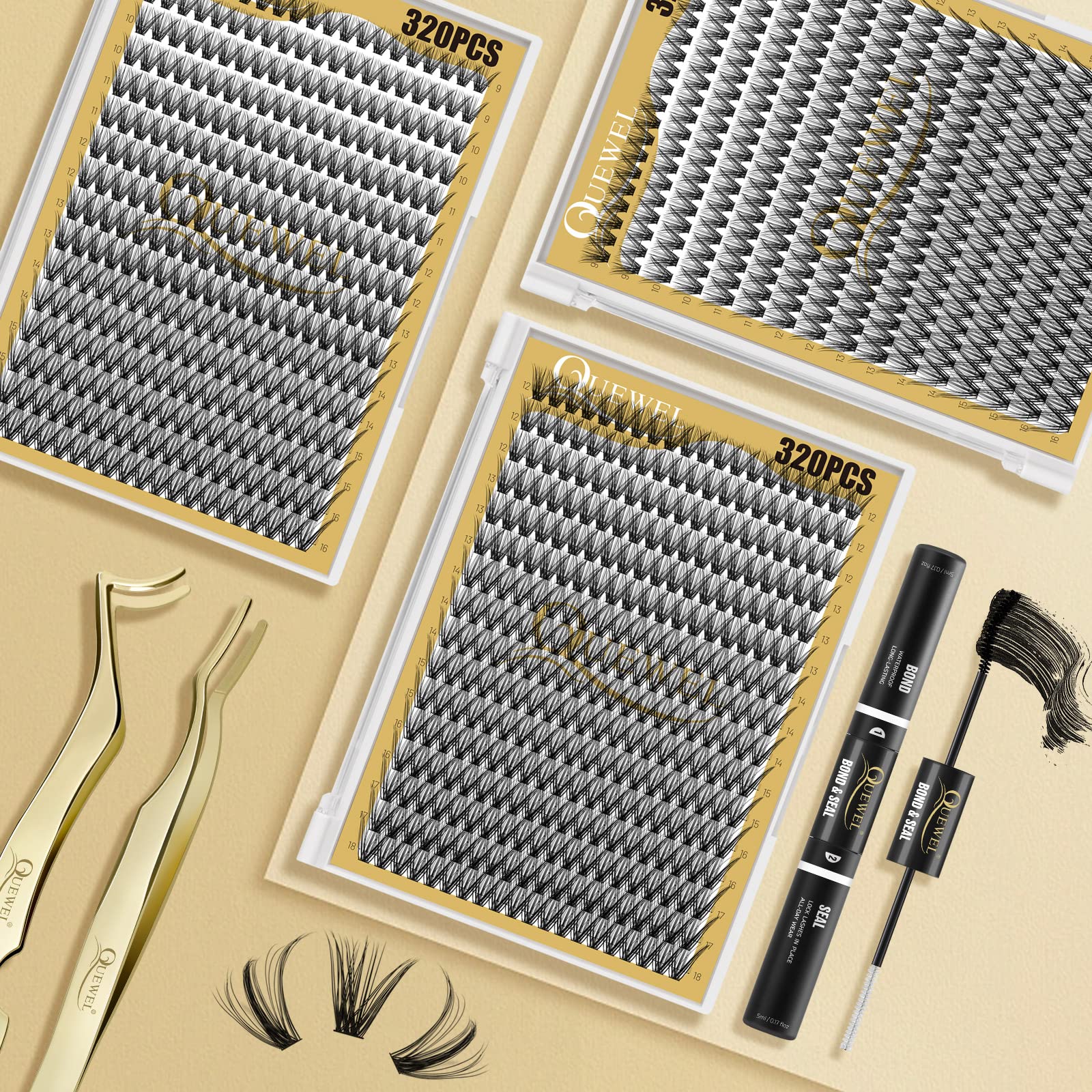 QUEWEL lash clusters skin-friendly material for sensitive eyes