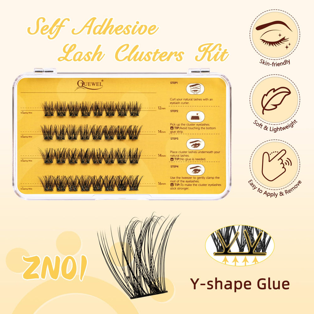 QUEWEL lash tweezers with non-stick coating for easy, precise lash placement.