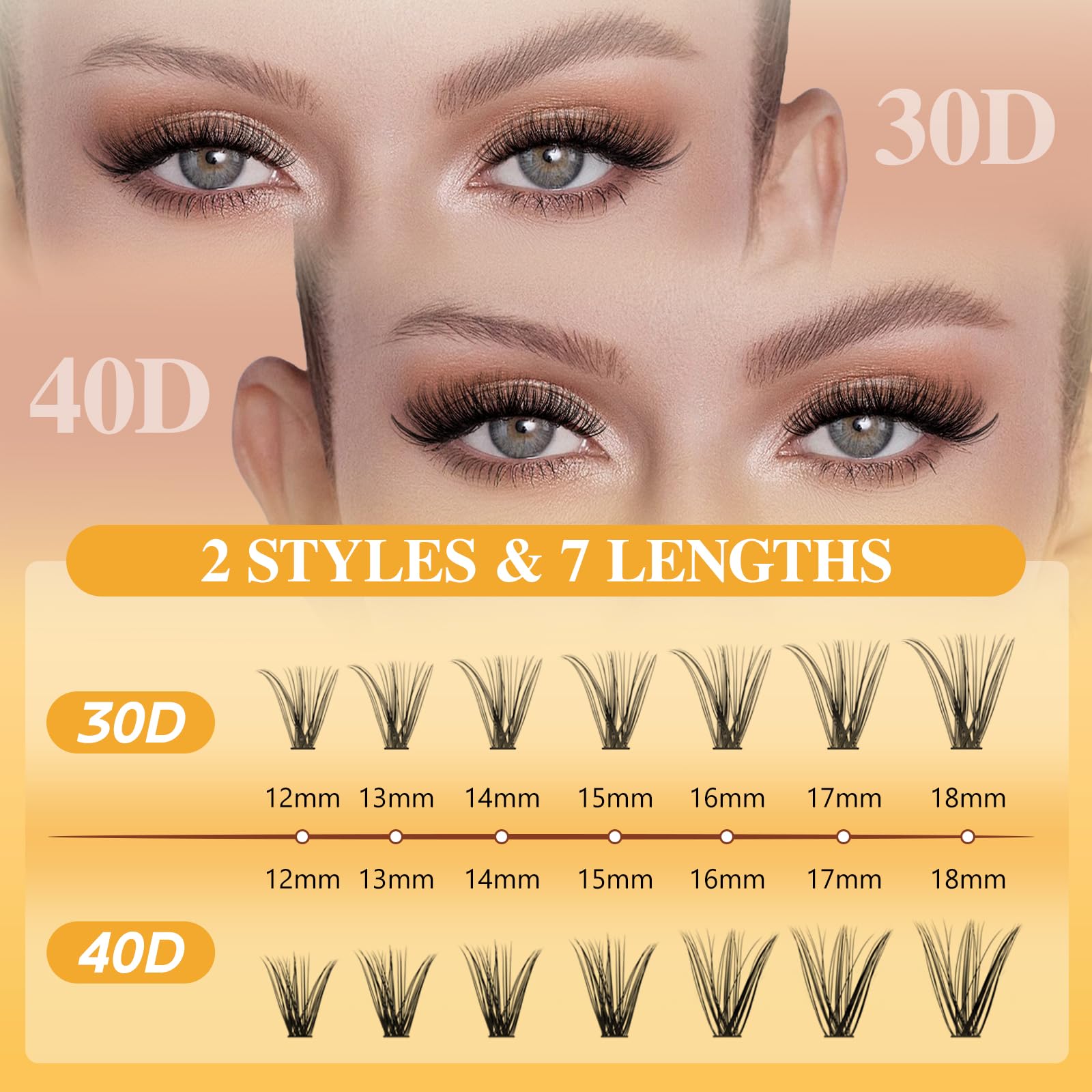 QUEWEL precision lash tweezers for easy cluster placement.