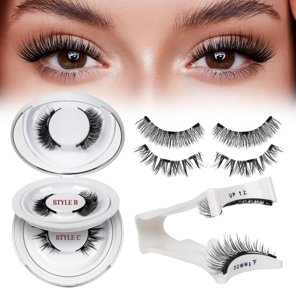 QUEWEL magnetic eyelashes kit applicator showing glue-free precision placement
