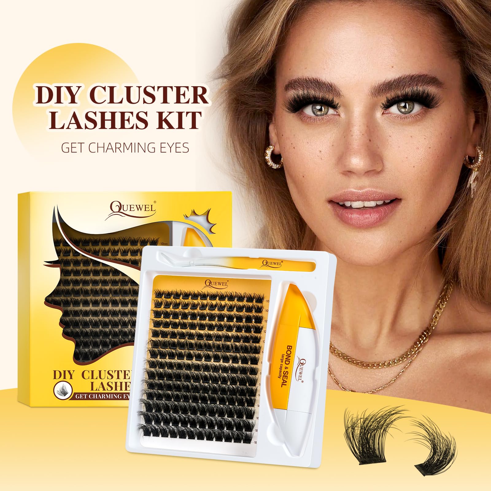QUEWEL natural 3D effect lashes offer lightweight comfort