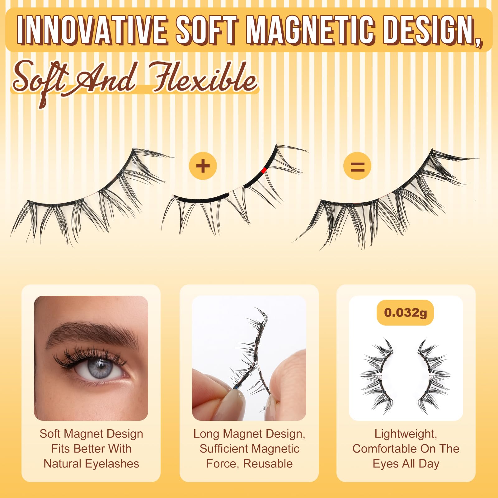 QUEWEL no-glue magnetic lashes demonstrating simple, quick application.