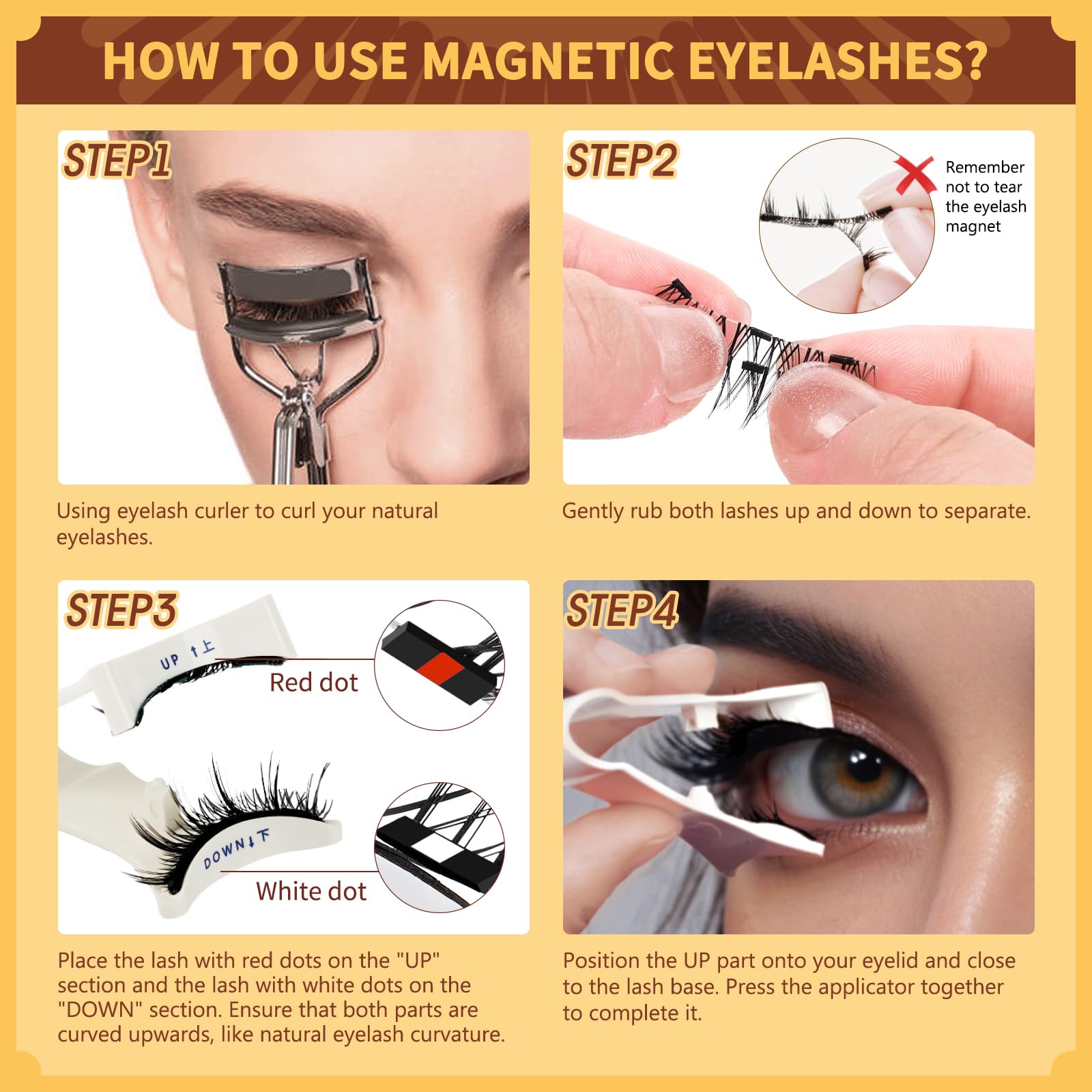 QUEWEL no-glue-required lashes designed for clean application