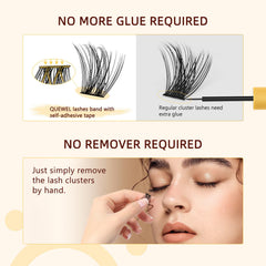 QUEWEL soft thin lash band provides comfortable, natural-looking wear.