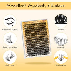 QUEWEL wispy lash clusters 9-16mm range for customizable eye-enhancing looks
