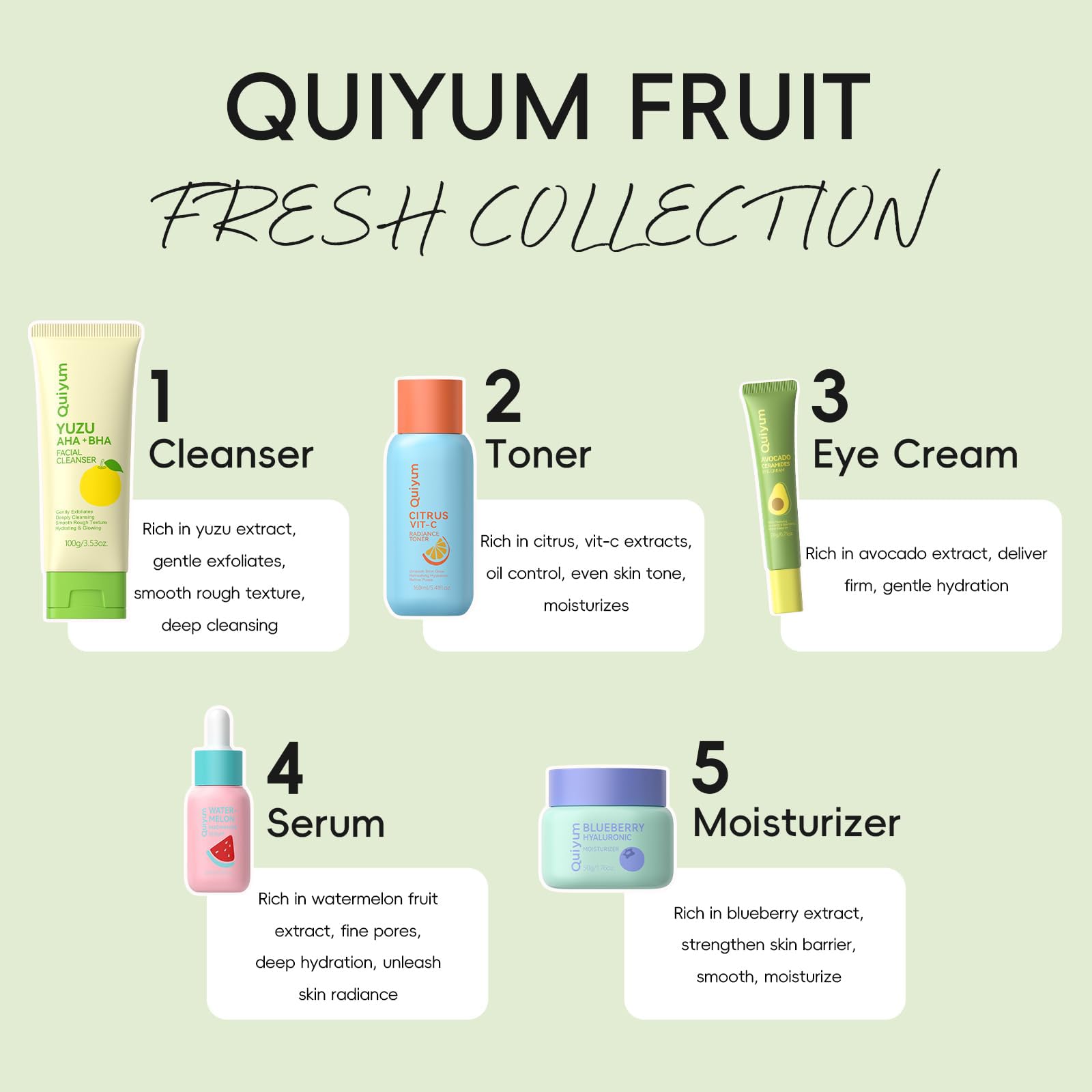 QUIYUM Citrus Vitamin C Water bottle refreshing for brightened complexion