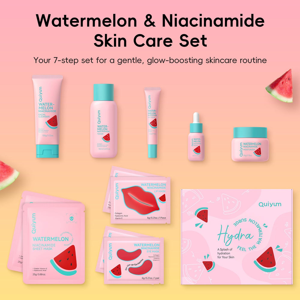 QUIYUM Watermelon Toner bottle balancing oil and moisturizing the skin.