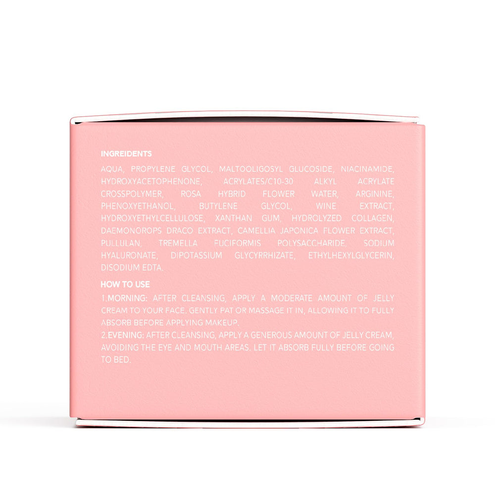 QUIA Collagen Jelly Cream glow result after use demonstrates radiant plump skin