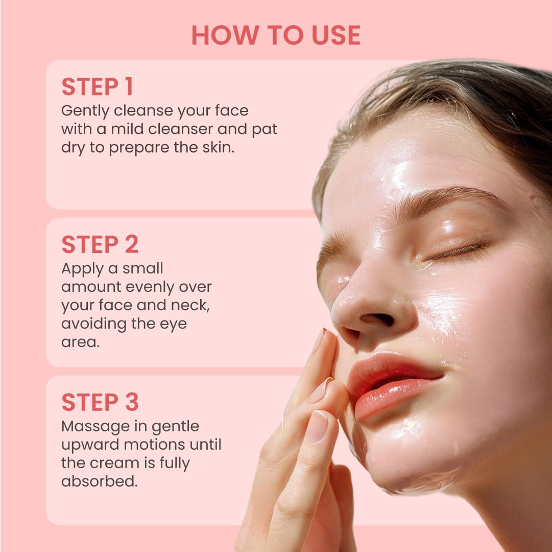QUIA Collagen Jelly Cream sensitive skin image shows soothing effect and balanced complexion
