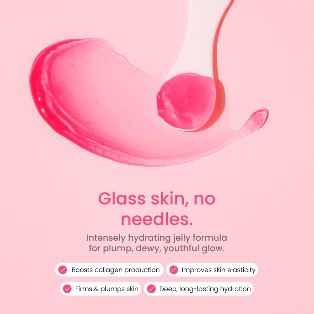 QUIA Collagen Jelly Cream jelly texture closeup emphasizing fast absorption and non-greasy finish