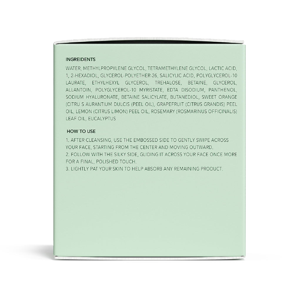 QUIA toner pads sensitive-skin formula supports gentle exfoliation without irritation.