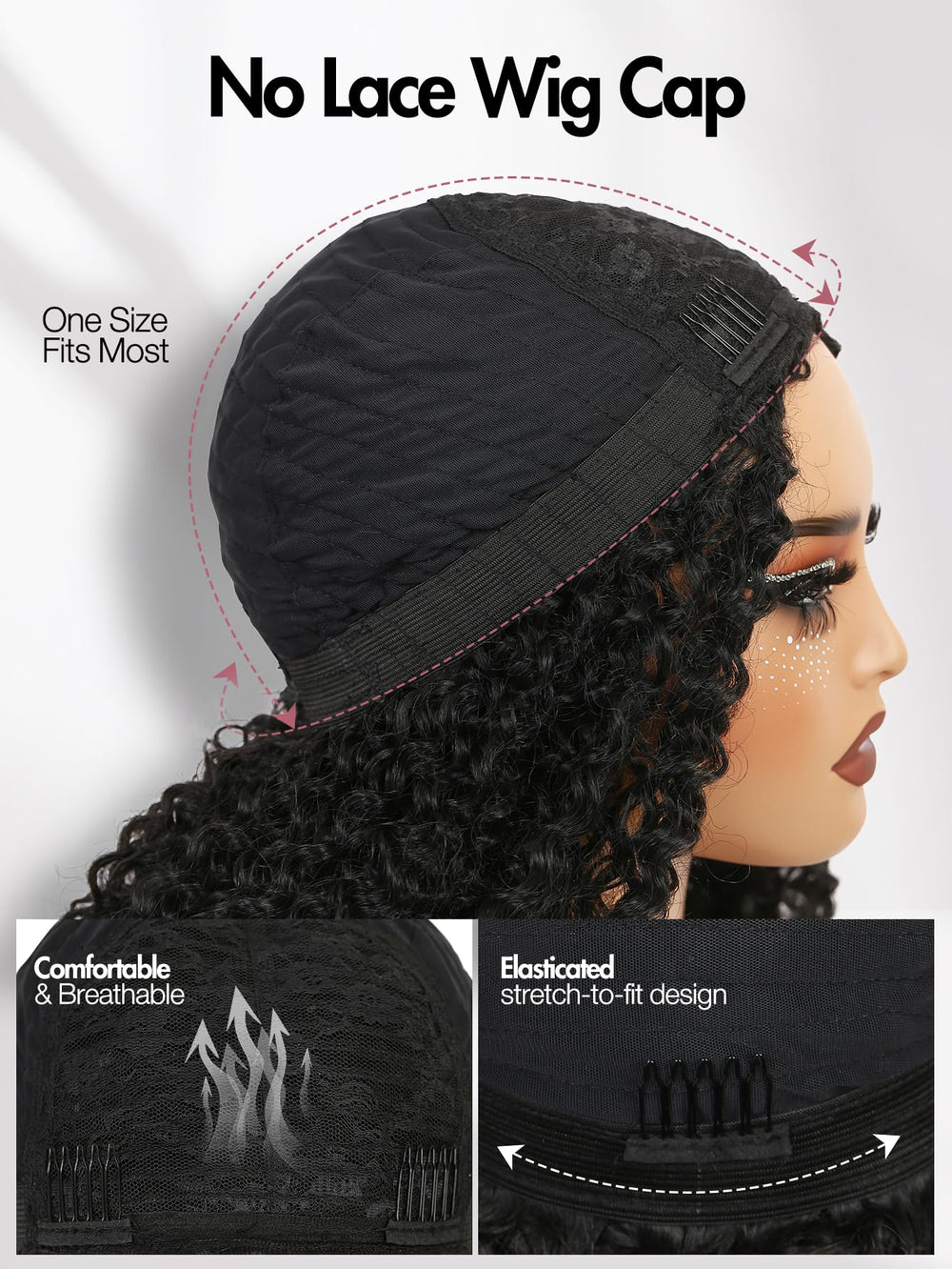 Quickwig Curly Half Wig for Black Women 16in complements darker hair blends.