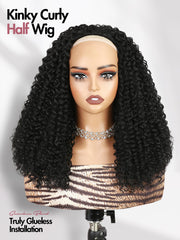 Quickwig Curly Half Wig Headband Style 16in enables instant, secure styling.