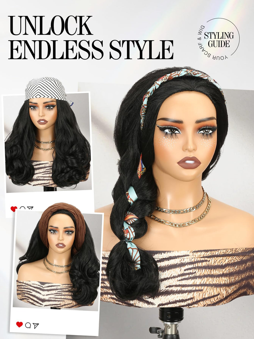Quickwig Yaki Curly Half Wig 18 inch length adds dramatic volume.