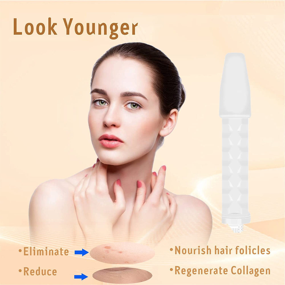 Quiet&Far high-frequency wand shown from top view for precise facial treatment.