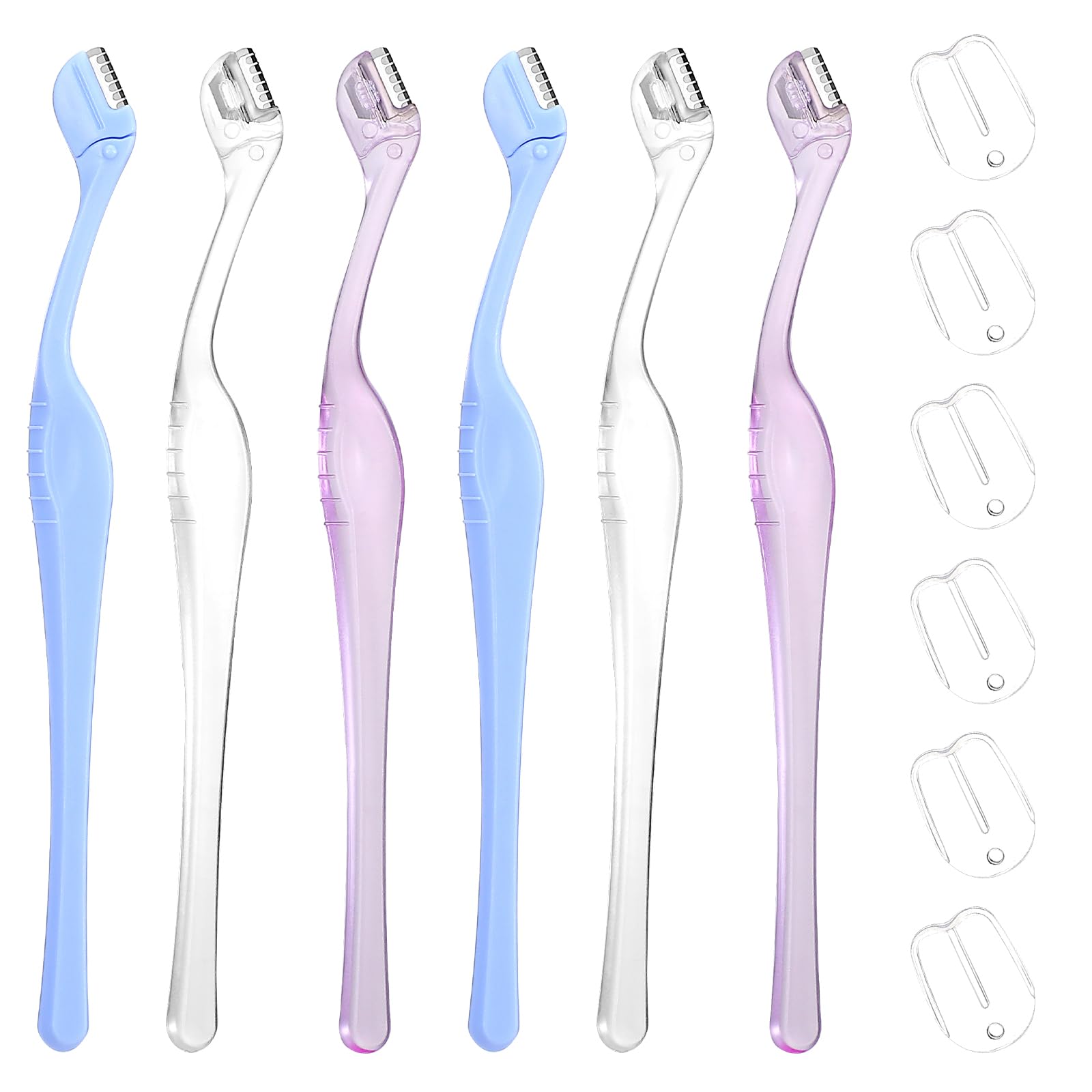 Quilax 6pcs mini eyebrow razors set for precise facial shaping and easy handling.