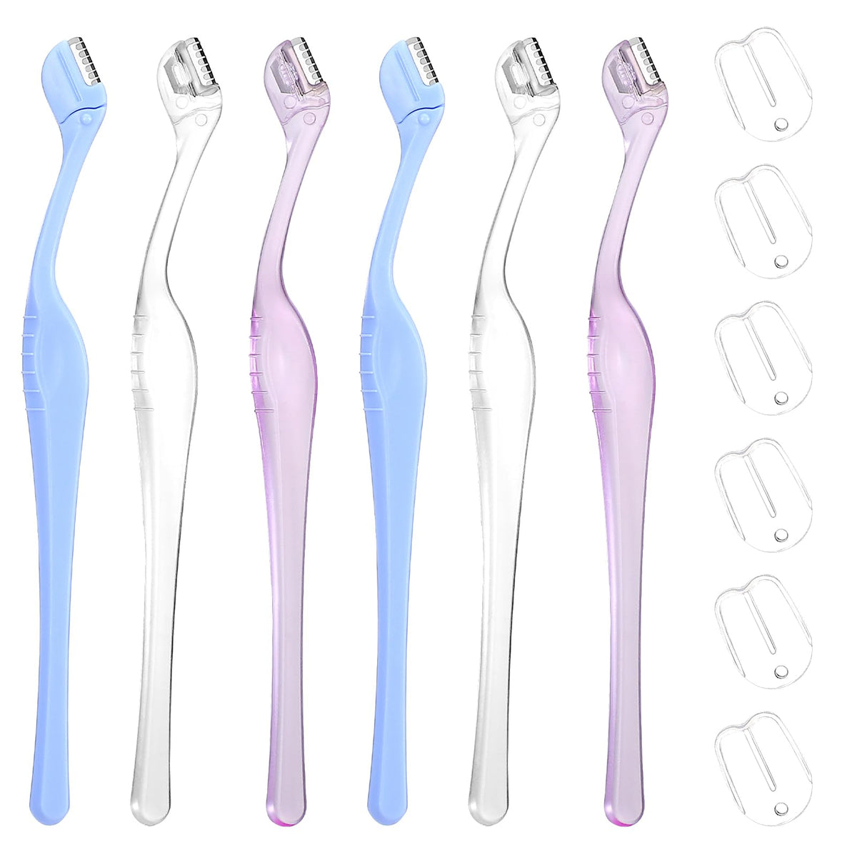 Quilax 6pcs mini eyebrow razors set for precise facial shaping and easy handling.