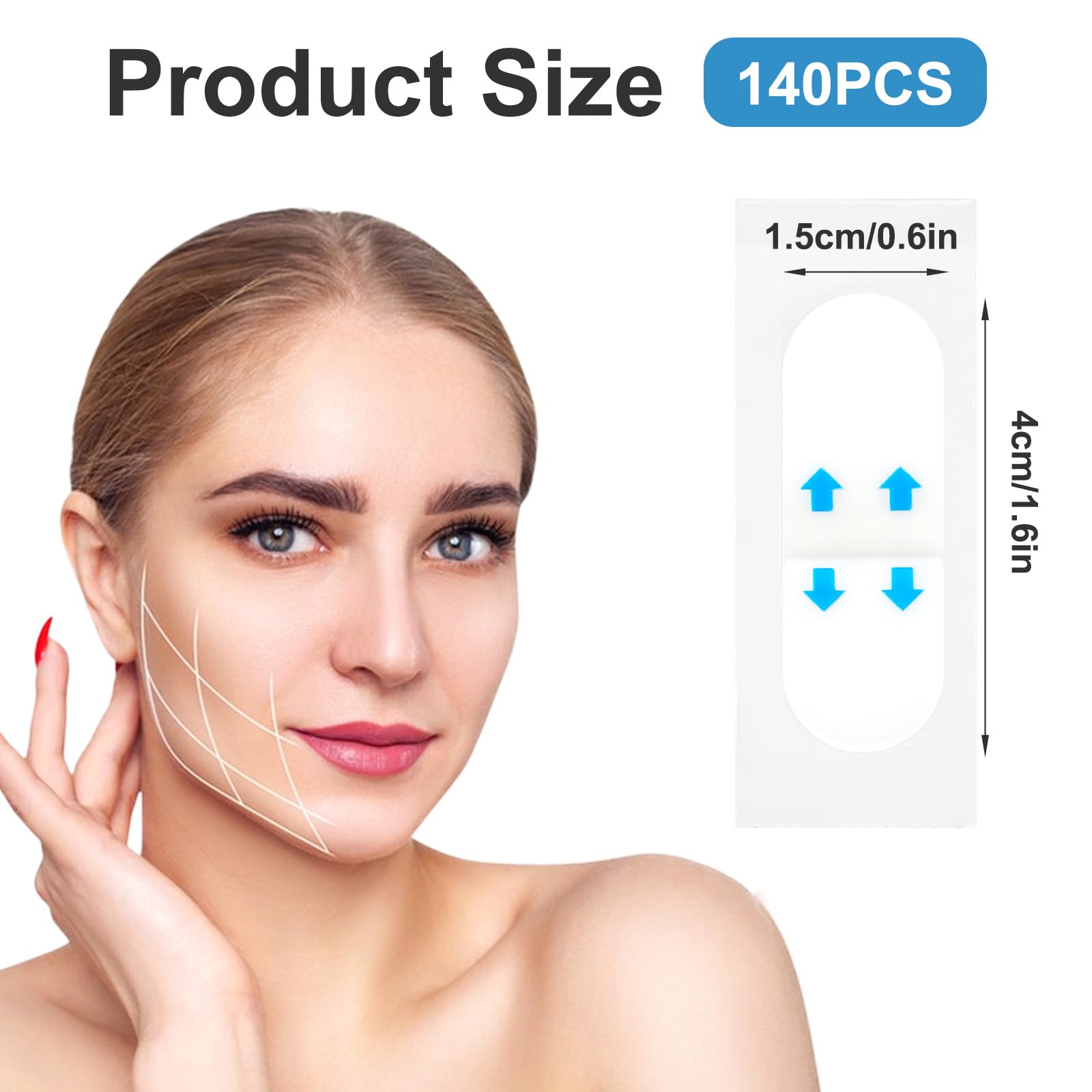 Quilax neck lift tape with strong adhesion keeps skin lifted during daily activities