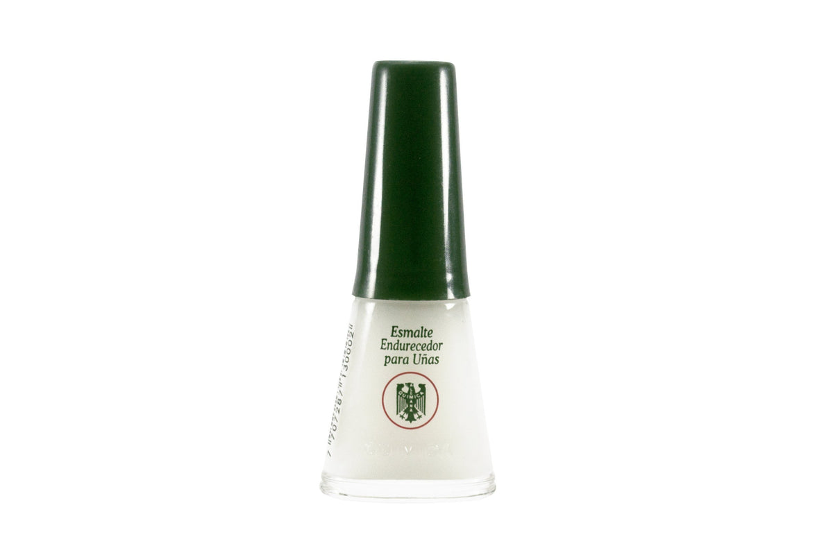 Quimica Alemana Nail Hardener bottle showing protective strength for nails.
