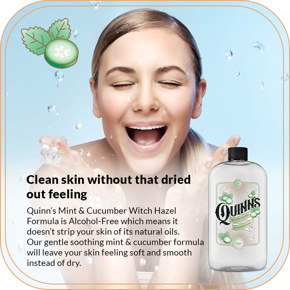 Quinn's Witch Hazel Aloe Vera ingredients highlight natural care for all skin types.