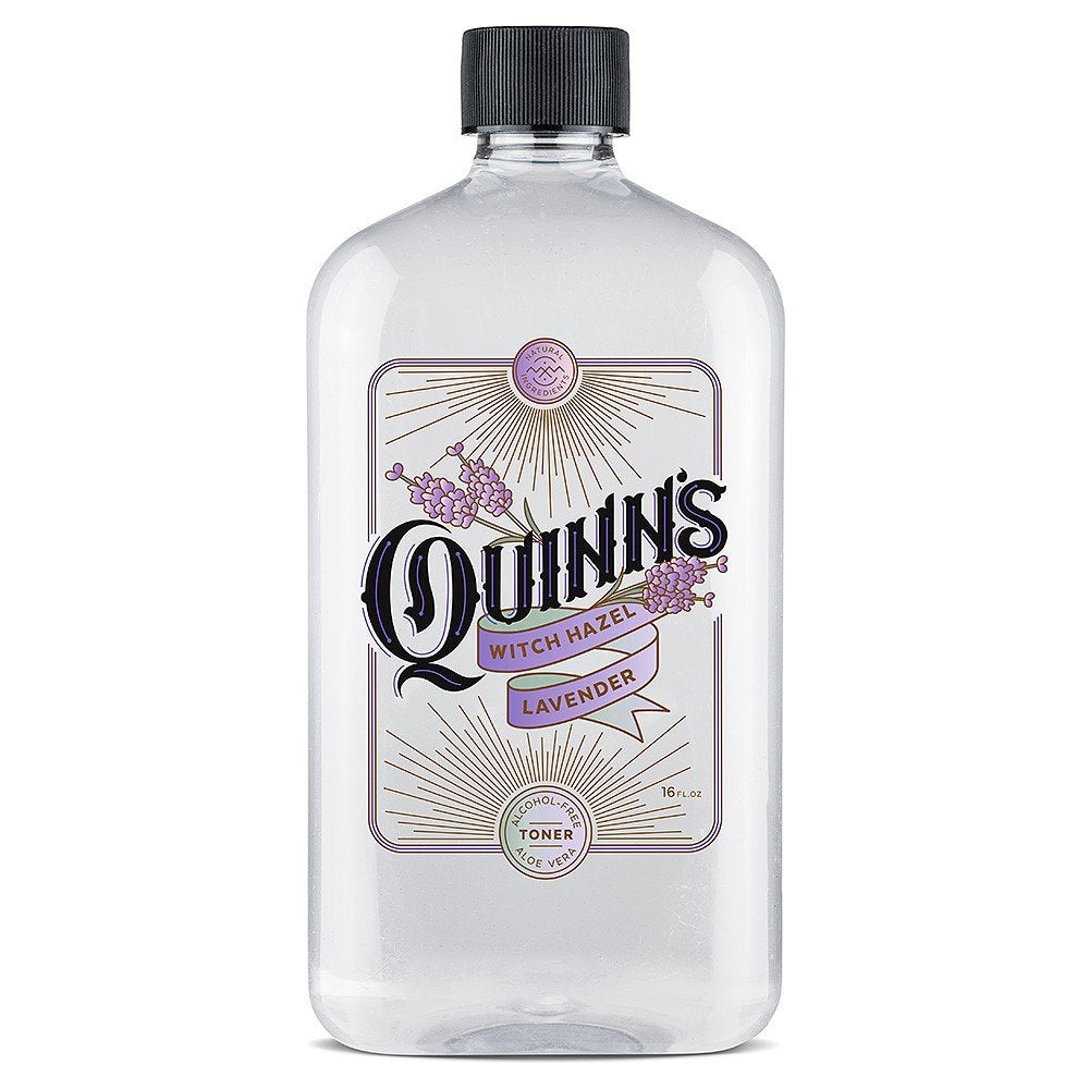 Quinn's Witch Hazel with Aloe Vera Lavender bottle ready for daily skincare