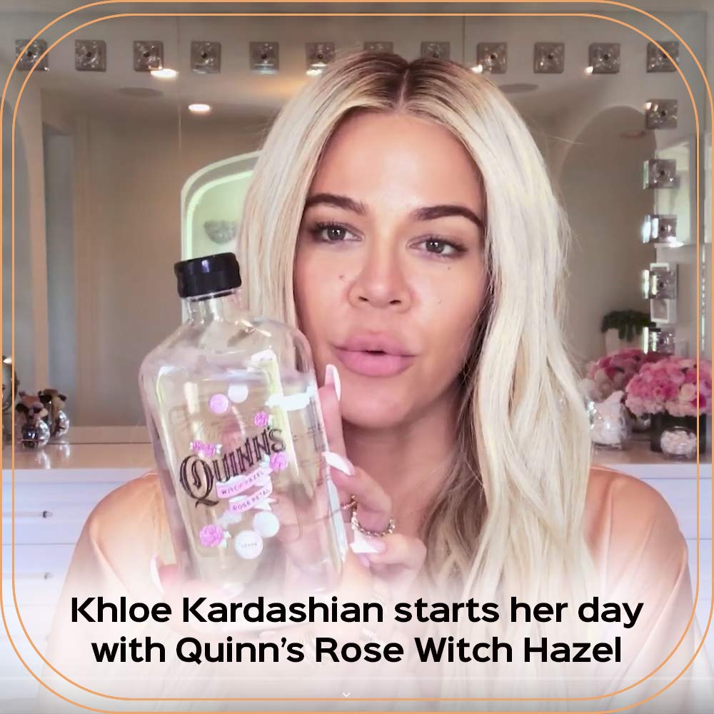 Quinn's Witch Hazel Lavender bottle pours for easy toning