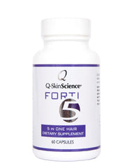 Quintessence Forti5 bottle cap with label, convenient daily hair support.