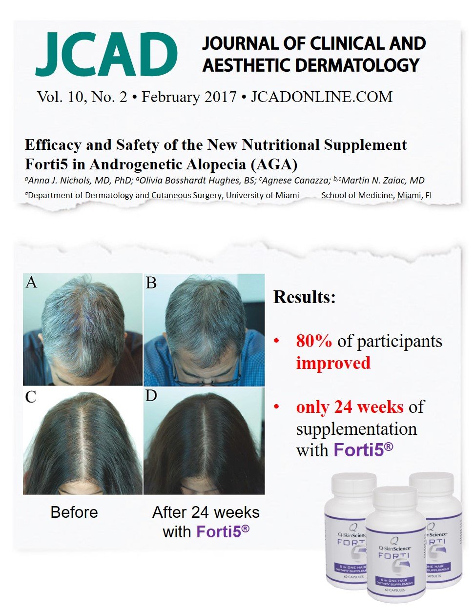 Quintessence Forti5 ingredients green tea extract and botanicals for hair vitality.