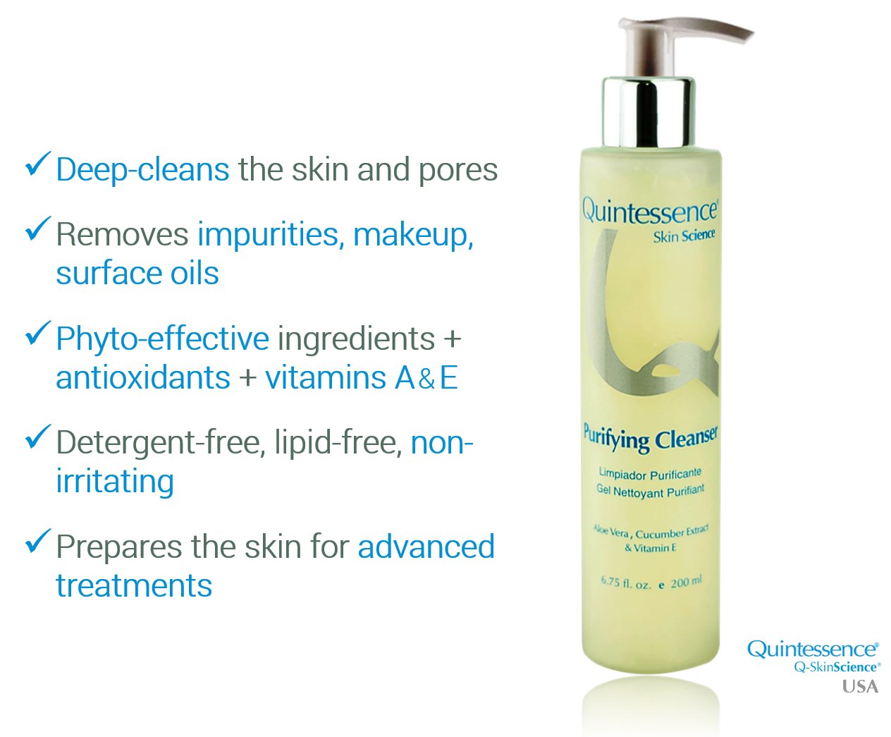 Quintessence Purifying Cleanser packaging highlights minimal design for everyday routines.