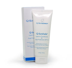 Quintessence Q-Sunshade application on scalp shields thinning areas during outdoor activities.