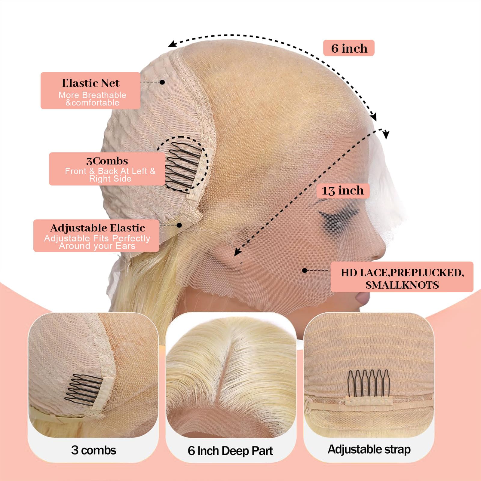 Quiport 13x6 Swiss lace front provides breathable, versatile styling options.