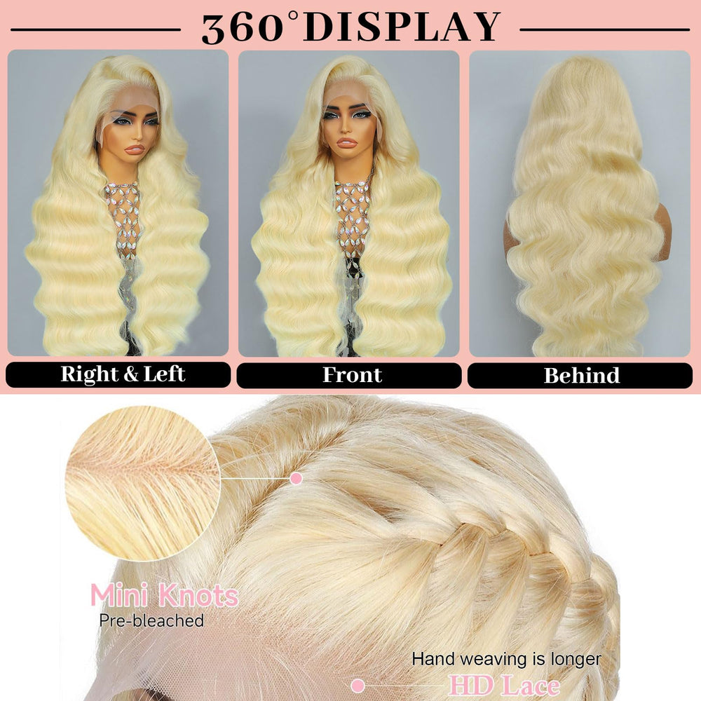 Quiport 613 blonde wig with pre-plucked perimeter hairline for natural look.