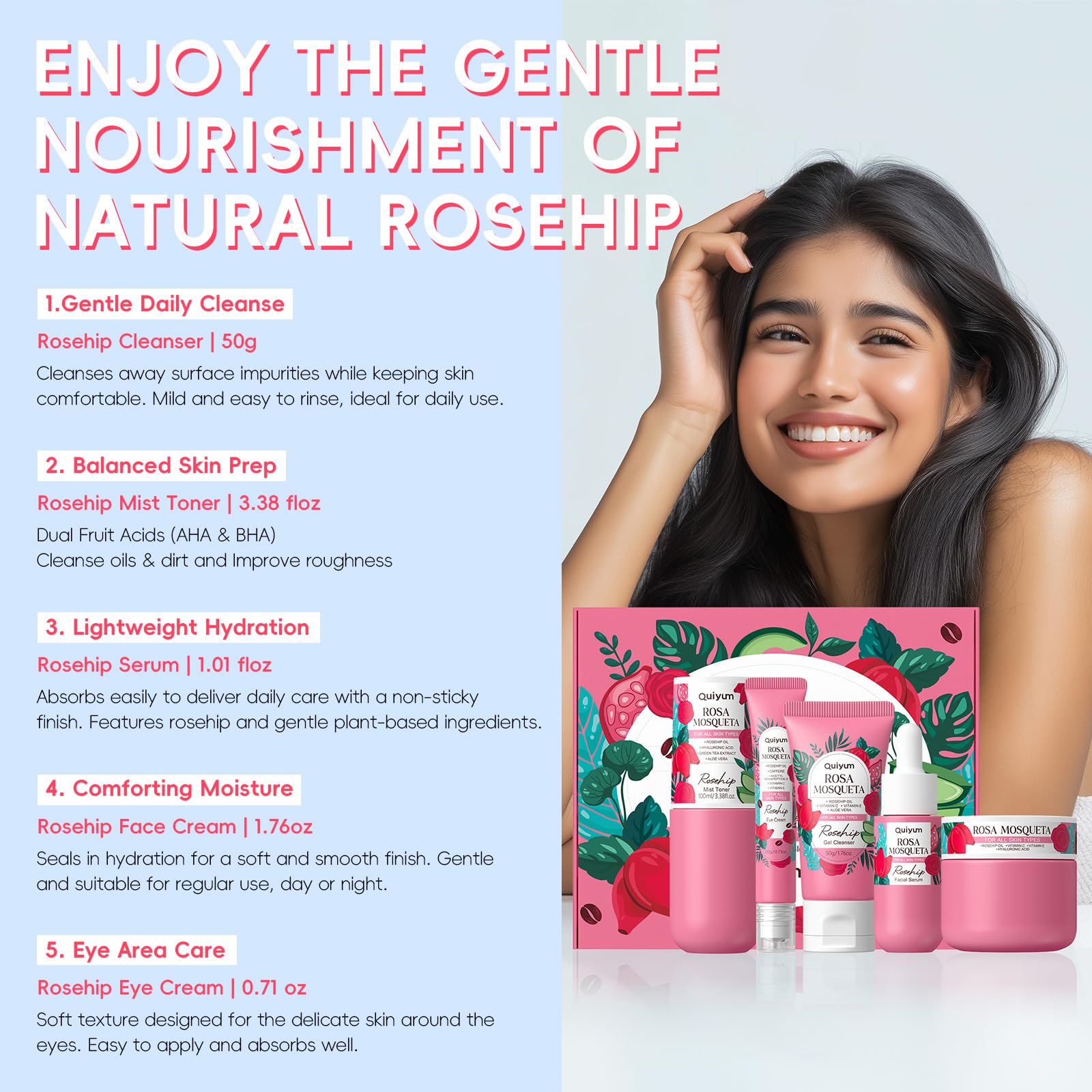 Vanity scene with QUIYUM product illustrating multi step routine